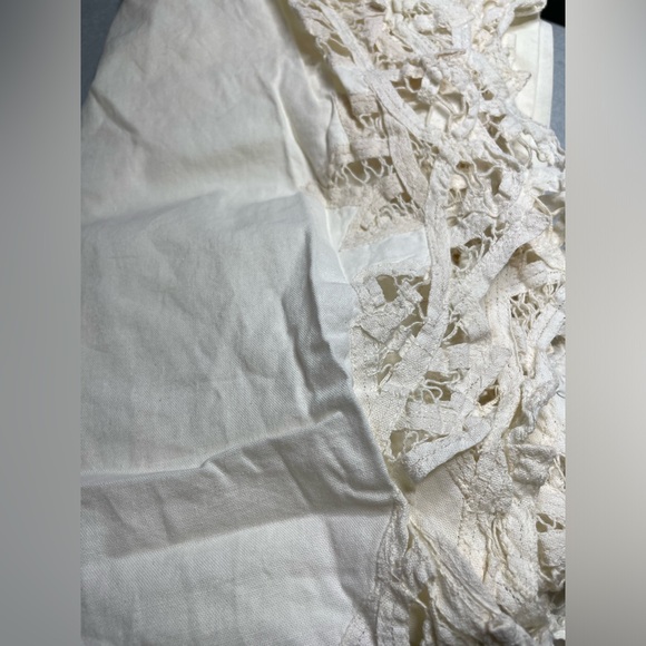 100% Cotton 16x60 European Balance Set (2) Off White Intricate Design Vintage - Picture 3 of 7